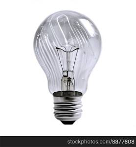 Clear incandescent light bulb isolated on white background. A turned off realistic incandescent light bulb. 3D illustration.