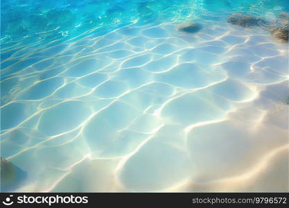 Clear sea background, transparent water with sunshine. Clear sea background