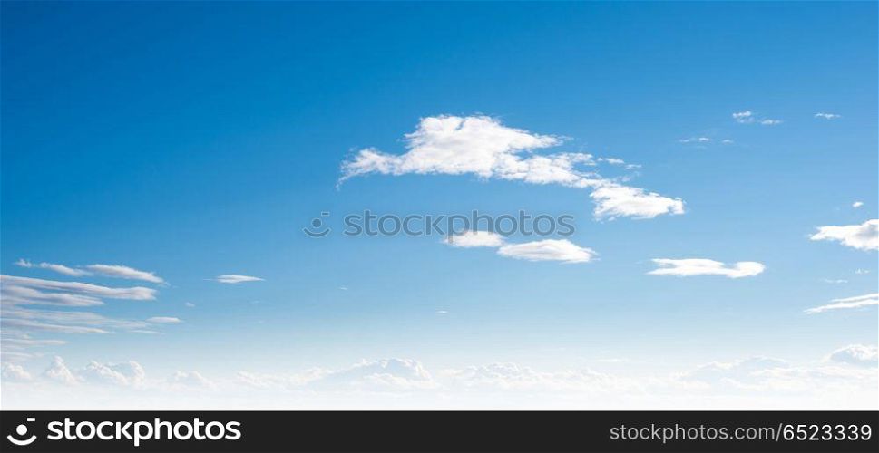 Clear sky and clouds. Summer sky and clouds. Nature outdoor background
