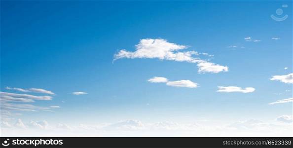 Clear sky and clouds. Summer sky and clouds. Nature outdoor background