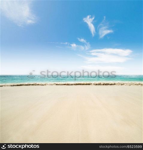 Clear sky and island beach. Clear sky and island beach. Summer shot. Clear sky and island beach