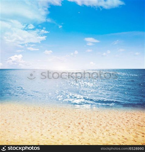 Clear sky and island beach. Clear sky and island beach. Summer shot. Clear sky and island beach