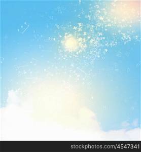 Clear summer sky. Image of clear blue summer sky background