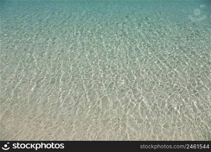 Clear transparent shallow sea water, abstract rippled texture