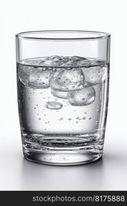 Clear water in glass cup. Generative AI. High quality illustration. Clear water in glass cup. Generative AI