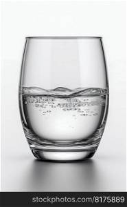 Clear water in glass cup. Generative AI. High quality illustration. Clear water in glass cup. Generative AI