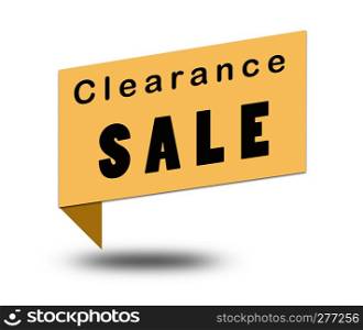 clearance sale on white background. clearance sale banner.