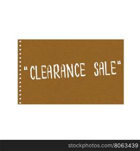 clearance sale white wording on Background Brown wood Board