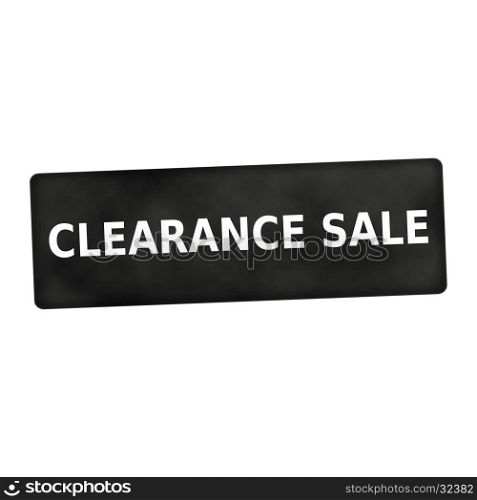 clearance sale white wording on black background