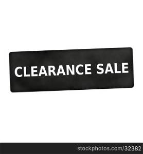 clearance sale white wording on black background