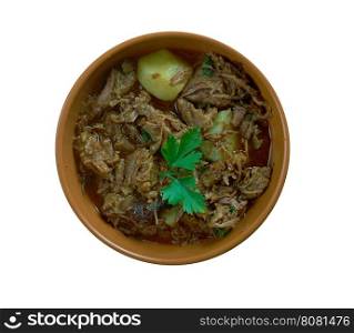 Clemole traditional dish in Mexican cuisine.soup where meat, vegetables and strong flavor