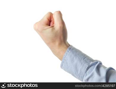 clenched fist isolated on the white