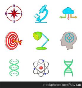 Clever icons set. Cartoon set of 9 clever vector icons for web isolated on white background. Clever icons set, cartoon style