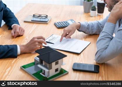 Client and real estate agent review loan contract, discussing term, interest rate, and property ownership. Analyze legal document and thoroughly read agreement before making decision. Entity. Client and real estate agent review loan contract and discussing term. Entity