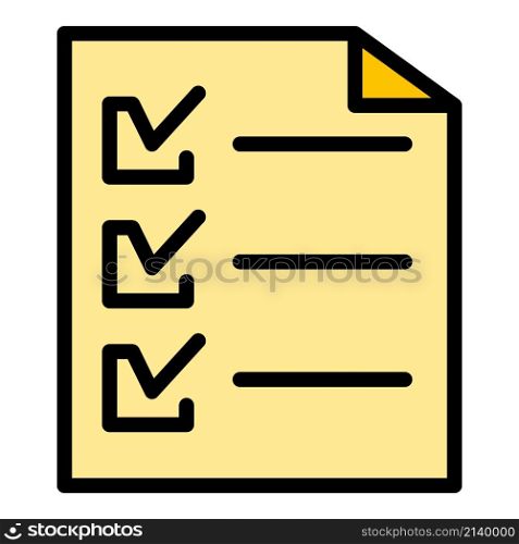 Client checklist icon. Outline client checklist vector icon color flat isolated. Client checklist icon color outline vector