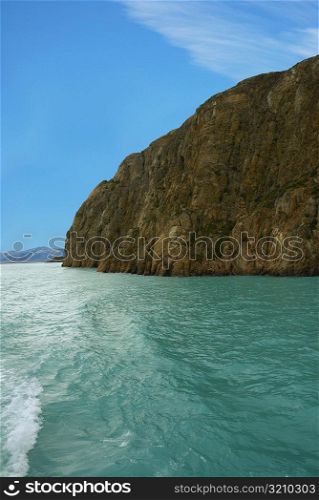 Cliff at a lakeside, Lake Argentino, Patagonia, Argentina