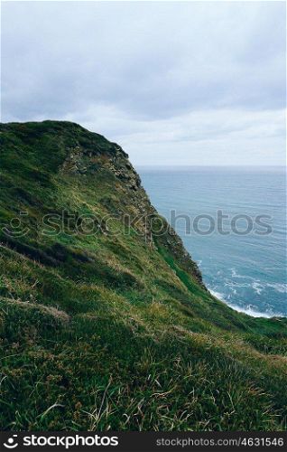 cliff in the coast                               