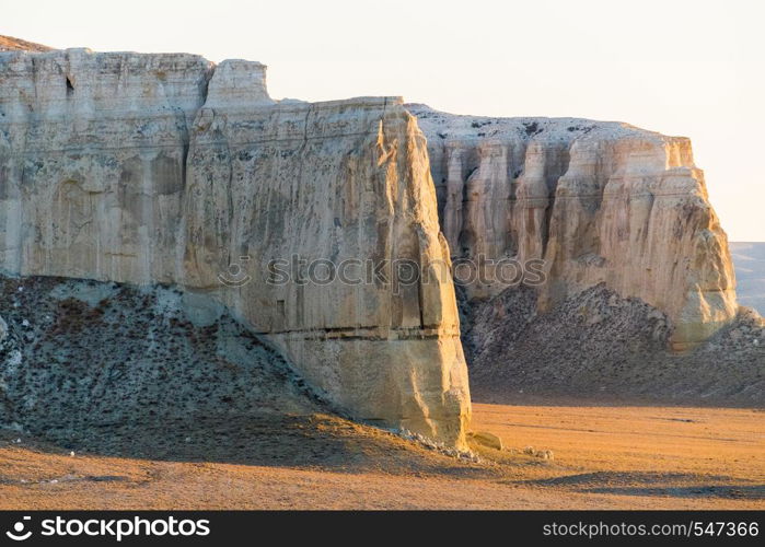 Cliff on the edge of the Ustiurt plateau, Kazakhstan.. Cliff on the edge of the Ustiurt plateau, Kazakhstan