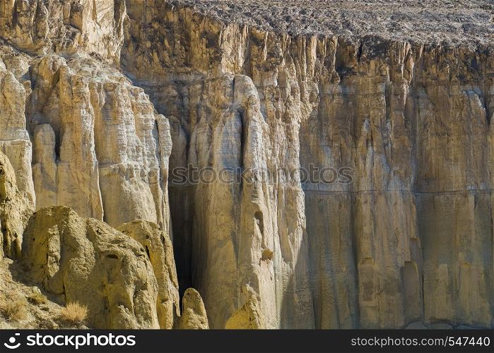 Cliff on the edge of the Ustiurt plateau, Kazakhstan.. Cliff on the edge of the Ustiurt plateau, Kazakhstan
