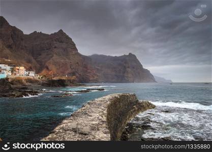 Cliffs and ocean view in Ponta do Sol, Santo Antao island, Cape Verde, Africa. Cliffs and ocean view in Ponta do Sol, Santo Antao island, Cape Verde