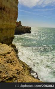 cliffs in Benagil, village of the Portuguese Algarve