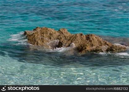Cliffs in Sardinia Island near Turquoise Sea, Summer in Italy