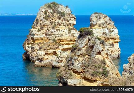 Cliffs near beach (Ponta da Piedade, Algarve, Portugal).