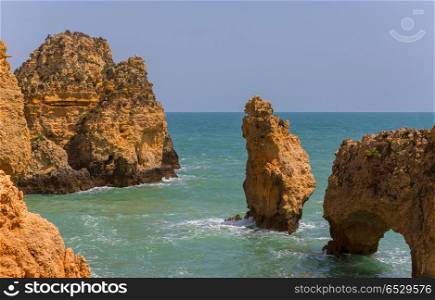Cliffs of Ponta da Piedade, Lagos, Algarve, Portugal. Ponta da Piedade