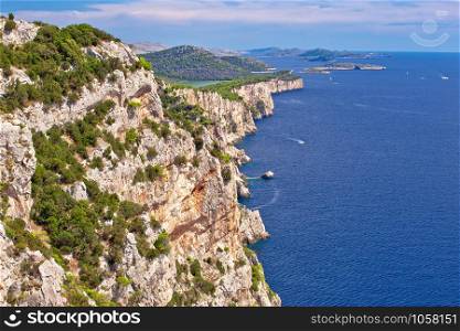 Cliffs of Telascica nature park on Dugi Otok island, Dalmatia archipelago of Croatia