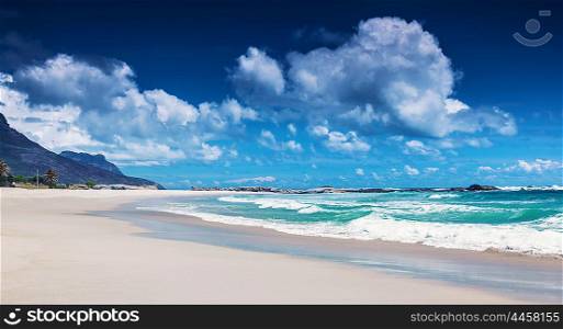 Clifton beach, Cape Town, South Africa, paradise beach, luxury tropical resort, panoramic seascape, sunny day, summer holiday and vacation concept