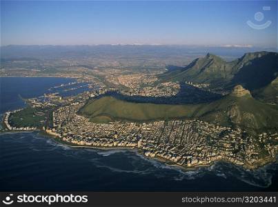 Clifton Beaches with Lions Head and Table Mountain, Capetown, South Africa