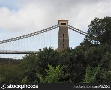 Clifton Suspension Bridge in Bristol. Clifton Suspension Bridge spanning the Avon Gorge and River Avon designed by Brunel and completed in 1864 in Bristol, UK