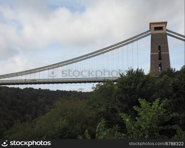 Clifton Suspension Bridge in Bristol. Clifton Suspension Bridge spanning the Avon Gorge and River Avon designed by Brunel and completed in 1864 in Bristol, UK