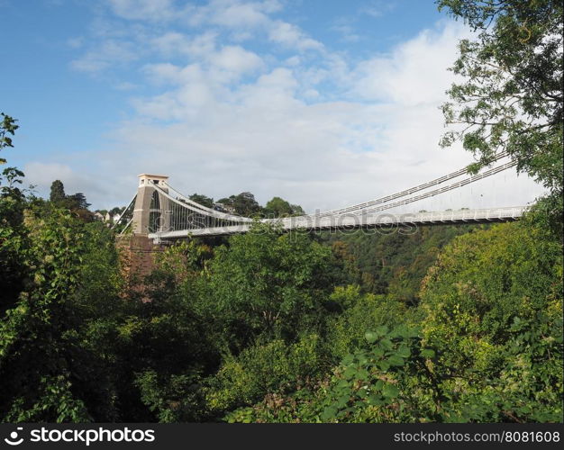 Clifton Suspension Bridge in Bristol. Clifton Suspension Bridge spanning the Avon Gorge and River Avon designed by Brunel and completed in 1864 in Bristol, UK