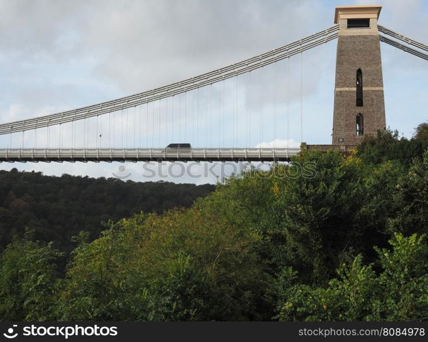 Clifton Suspension Bridge in Bristol. Clifton Suspension Bridge spanning the Avon Gorge and River Avon designed by Brunel and completed in 1864 in Bristol, UK