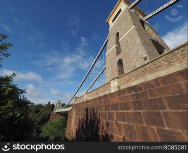 Clifton Suspension Bridge in Bristol. Clifton Suspension Bridge spanning the Avon Gorge and River Avon designed by Brunel and completed in 1864 in Bristol, UK