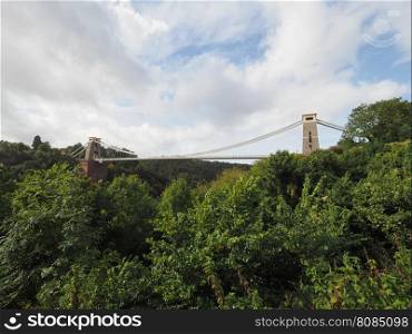 Clifton Suspension Bridge in Bristol. Clifton Suspension Bridge spanning the Avon Gorge and River Avon designed by Brunel and completed in 1864 in Bristol, UK