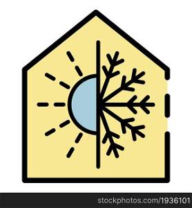 Climate control smart home icon. Outline climate control smart home vector icon color flat isolated. Climate control smart home icon color outline vector