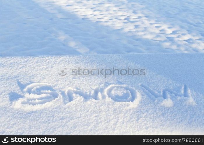 Climate description is traced as fingered letters of snow in new snowfall. Word becomes a physical and literal weather report.