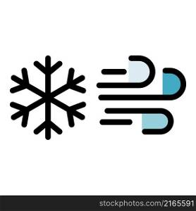 Climate wind snowflake icon. Outline climate wind snowflake vector icon color flat isolated. Climate wind snowflake icon color outline vector