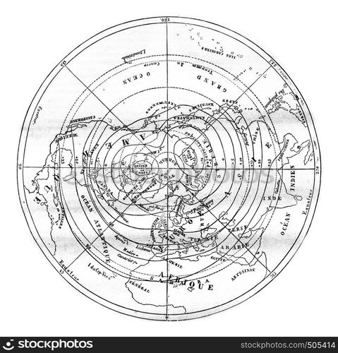 Climates, vintage engraved illustration. Magasin Pittoresque 1842.