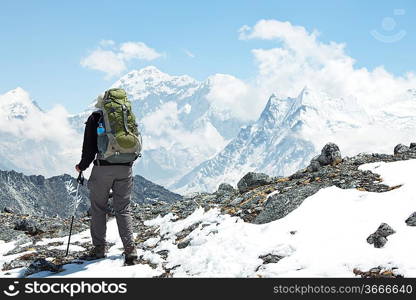 Climber in Himalayan mountain