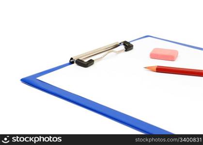 clipboard and pencil isolated on a white background
