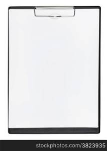 clipboard with blank sheet of paper isolated on white background