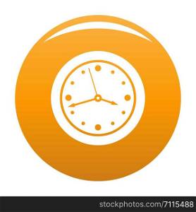 Clock design icon. Simple illustration of clock design vector icon for any design orange. Clock design icon vector orange