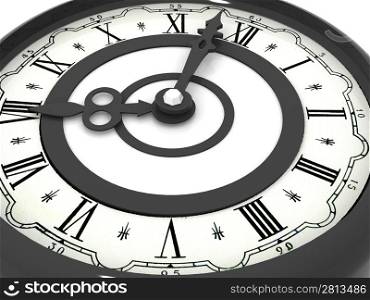 Clock. eight o&acute;clock. 3d