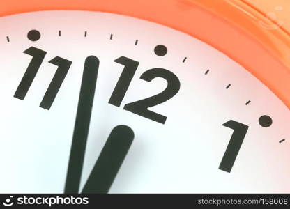 Clock face in time concept,macro image.