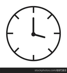 Clock icon line vector isolated on white background eps 10. Clock icon line vector isolated on white