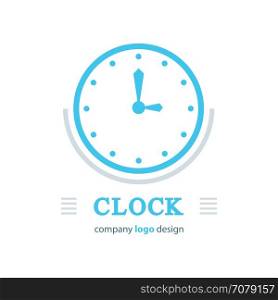 clock logo template blue color