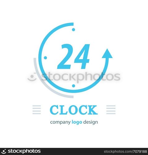 clock logo vector blue color